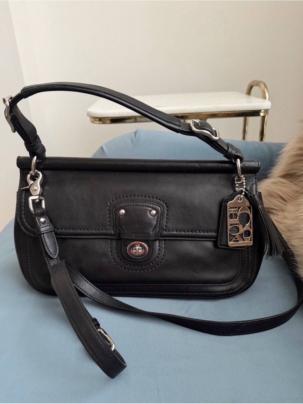 Coach Legacy Black Leather East/ West Willis Crossbody Bag - Rare